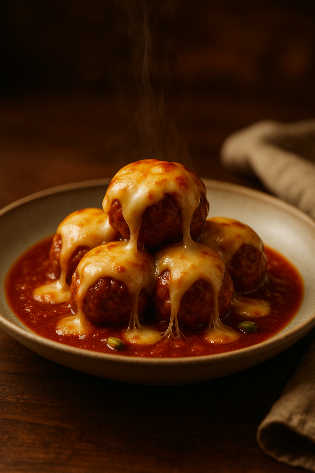 Polpette al sugo con fonduta cremosa